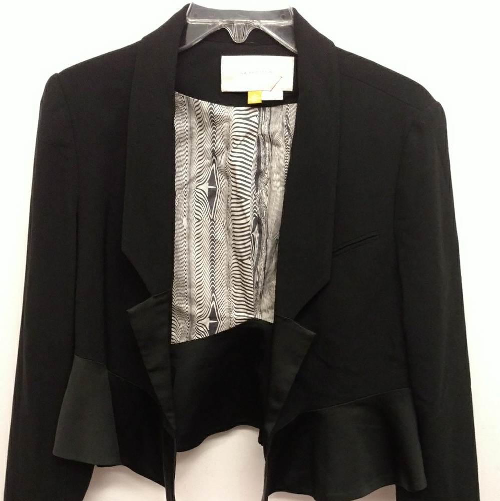 Anthropologie Black Blazer with Patterned Lining